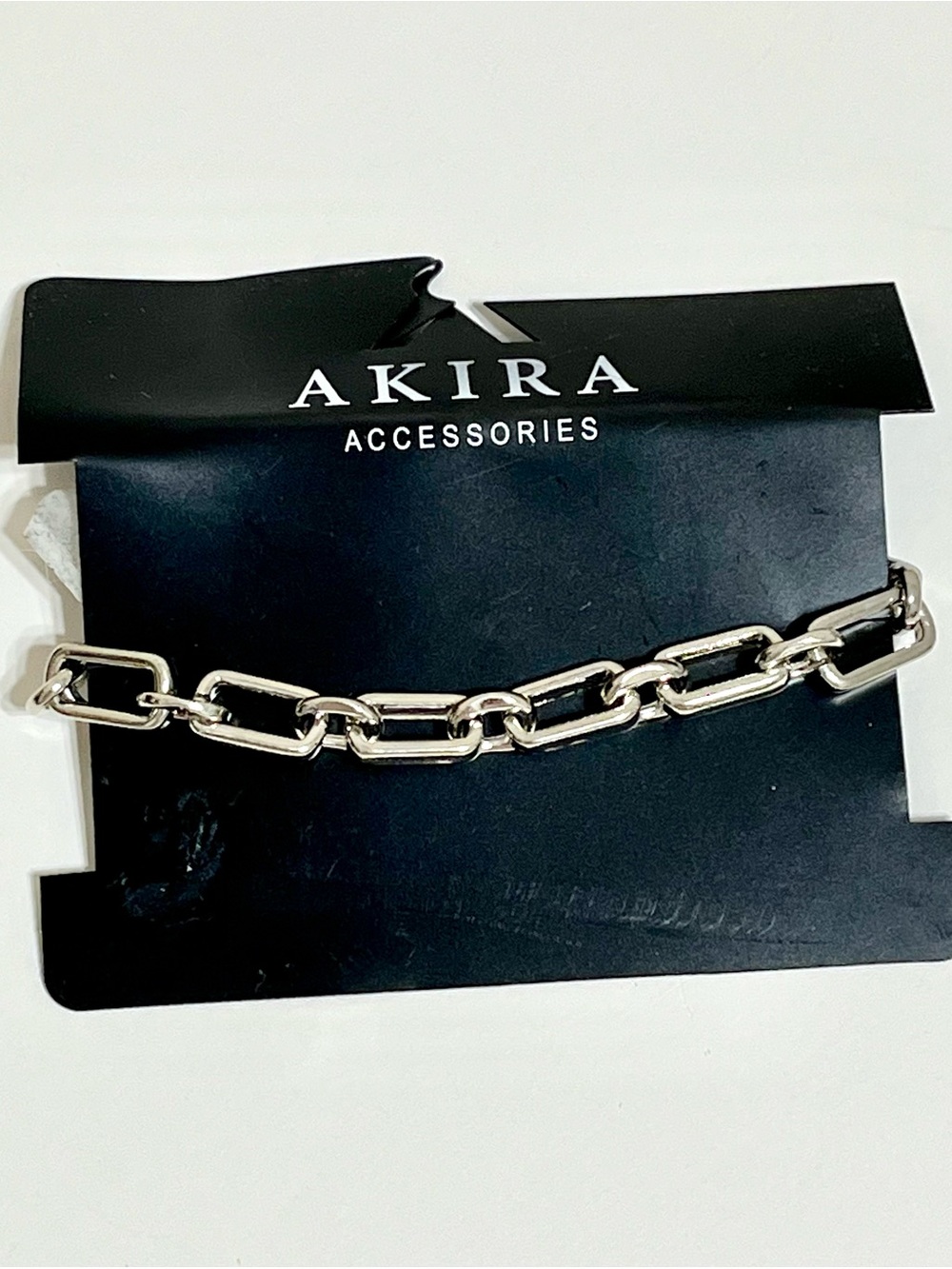 AKIRA Silver Wide Rectangular Link Bracelet